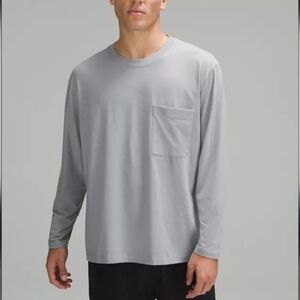Lululemon Fundamental Oversized Long-Sleeve Shirt Pocket Size L Grey